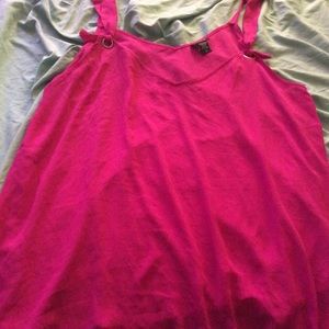 Pink tie tank top